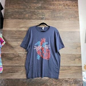 Bella Canvas Anatomical Heart Cardiac Nurse Navy Graphic Tee